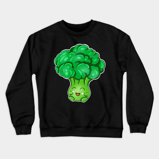 Broccoli Kawaii Cute Vegetable Veggie Essen Fun Crewneck Sweatshirt by Foxxy Merch